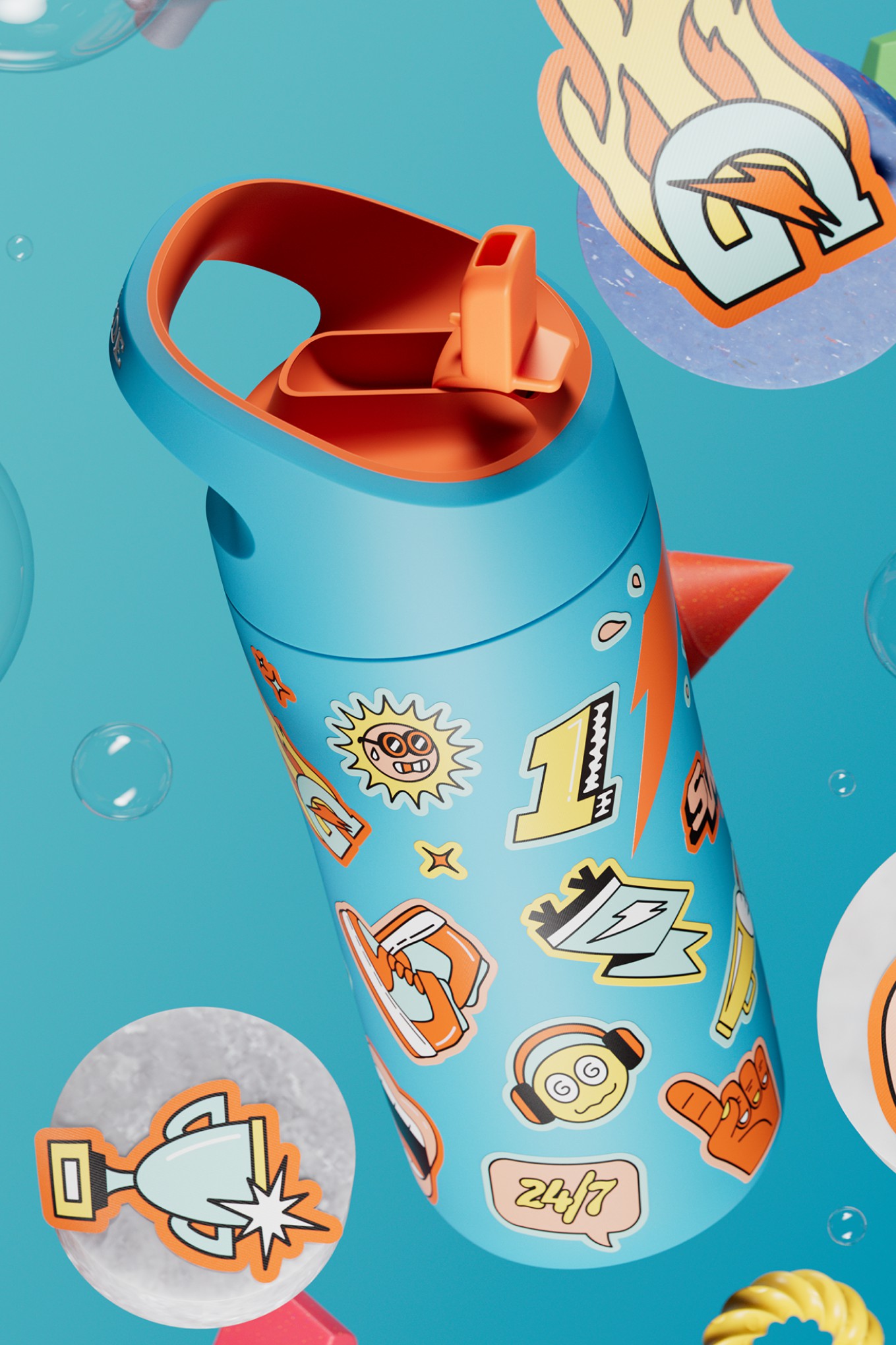Teal Gatorade Rookie Stainless Steel Water Bottle (12 oz) Water Bottles | 083IFXQKT